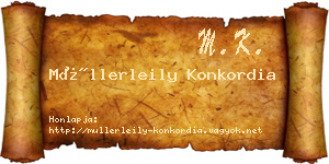 Müllerleily Konkordia névjegykártya